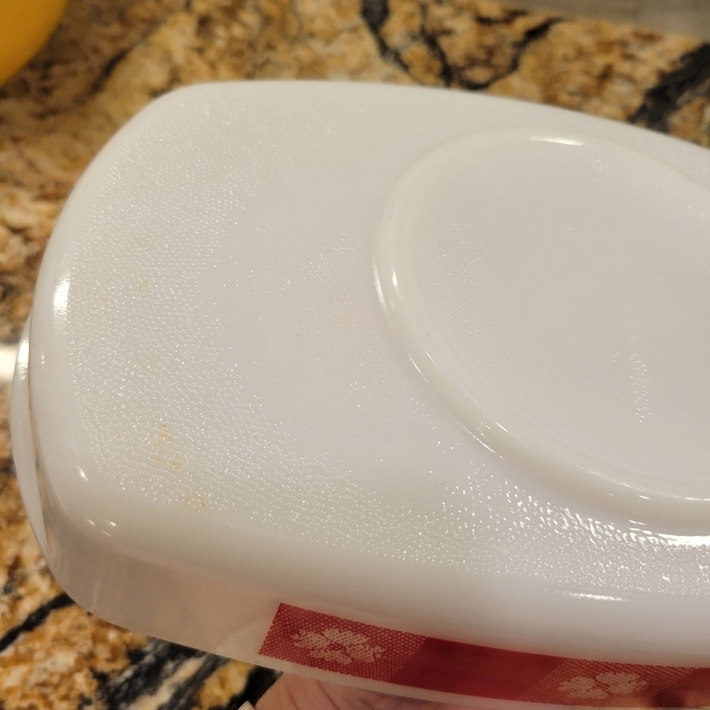 Vintage Federal Red Gingham Loaf Pan Oven Proof USA - Picture 4 of 10